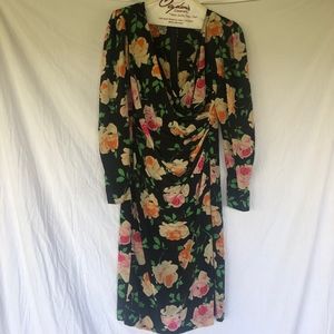 Ungaro Solo Donna Silk Floral Wrap Dress